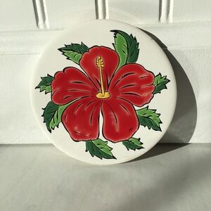 Nassos Rodos-Hellas Ceramic Hibiscus Flower Tile